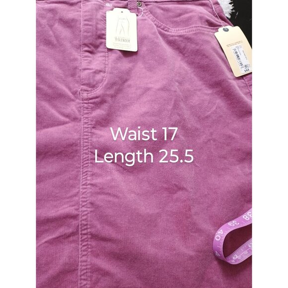 St Johns Bay Womens Bordeaux Rose Pink Corduroy Midi Skirt 12P - Picture 6 of 12
